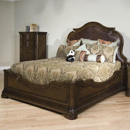 Complete King Leather Upholstered Panel Bed